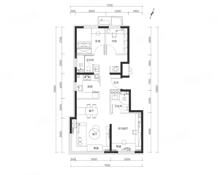 北京城建·国誉燕园3室2厅2卫88㎡南343万