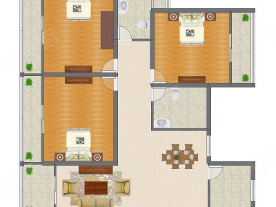 3室2厅 128.04平米