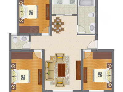 3室2厅 76.52平米