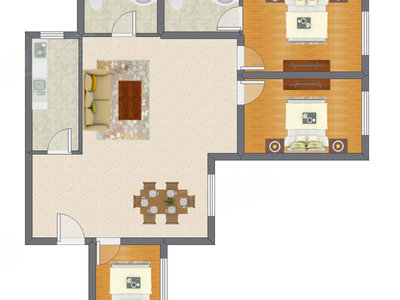 3室2厅 118.15平米户型图