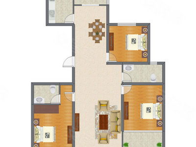 3室2厅 145.12平米