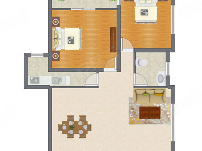 2室2厅 110.00平米