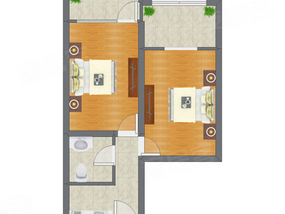 2室0厅 72.16平米户型图