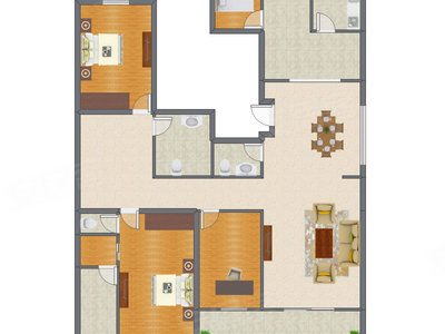 3室3厅 205.67平米