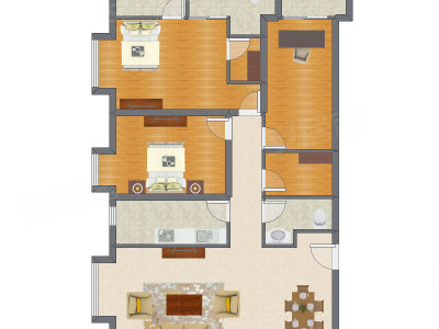 3室2厅 168.10平米