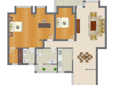 2室2厅 149.48平米户型图