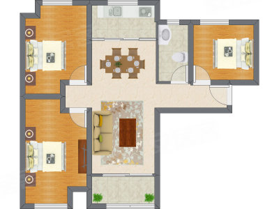 3室2厅 99.43平米