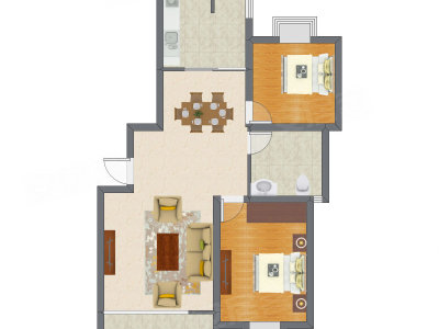 2室2厅 101.29平米