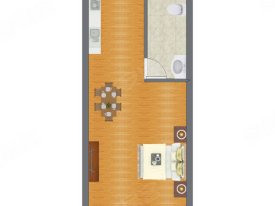 1室0厅 40.00平米户型图