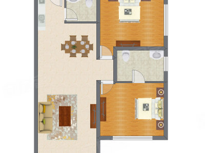 2室2厅 79.40平米户型图
