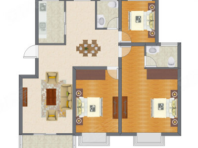 3室2厅 90.73平米