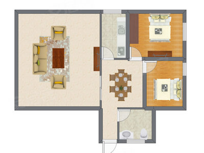 2室1厅 78.70平米户型图