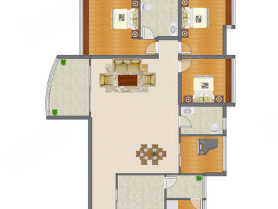 3室2厅 170.63平米