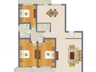 3室2厅 188.40平米