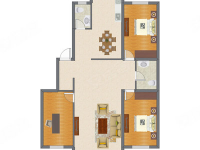 3室2厅 130.75平米