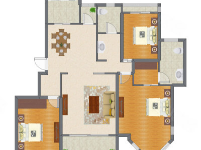 3室2厅 168.24平米