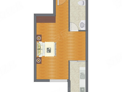 1室0厅 48.93平米户型图