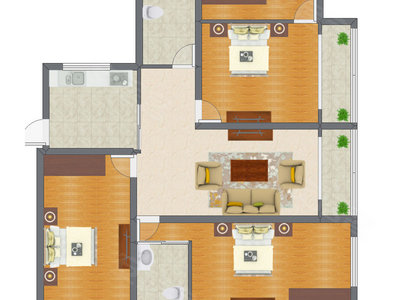 3室2厅 101.79平米户型图