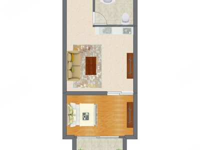 1室1厅 54.00平米户型图