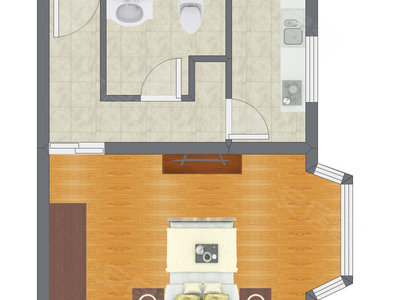 1室0厅 48.06平米户型图