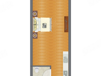1室0厅 42.11平米户型图