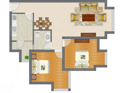 2室2厅 87.65平米