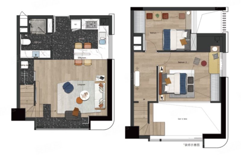 丽格•M5公寓2室1厅1卫59.36㎡南82万