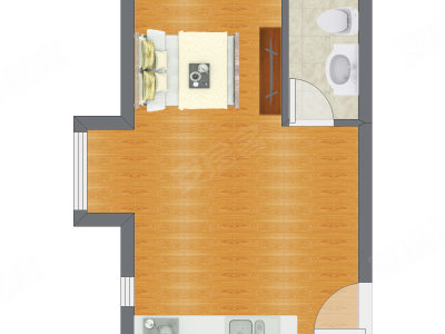 1室0厅 42.48平米户型图