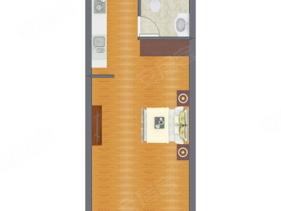 1室0厅 33.78平米