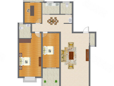 3室2厅 134.21平米