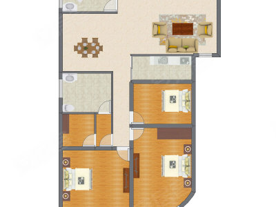 3室2厅 114.83平米