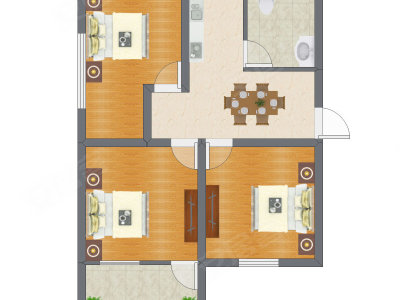 3室1厅 67.90平米