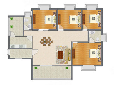 3室2厅 123.46平米