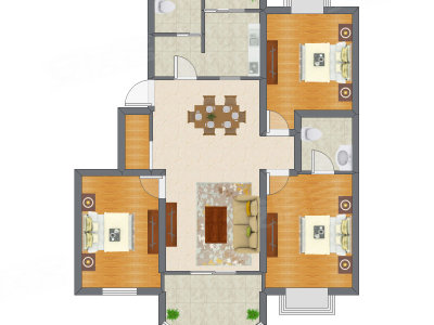 3室2厅 120.16平米