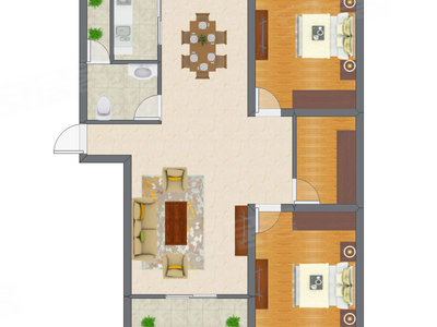 2室2厅 80.59平米户型图
