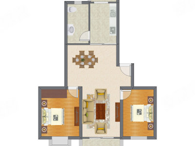 2室2厅 95.31平米