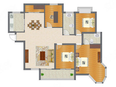 4室2厅 150.16平米