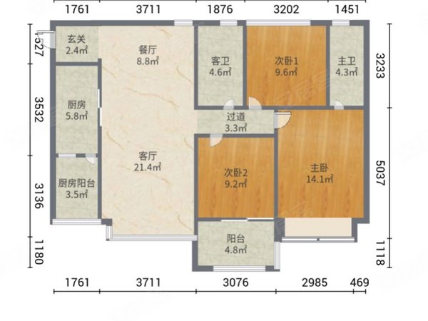 成都青白江凤凰新城听湖九园听湖九园 3室2厅2卫