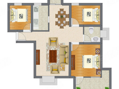 3室2厅 98.51平米