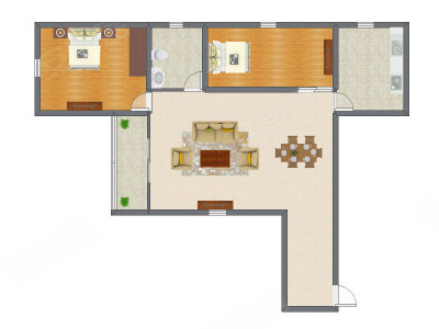 2室2厅 119.00平米户型图