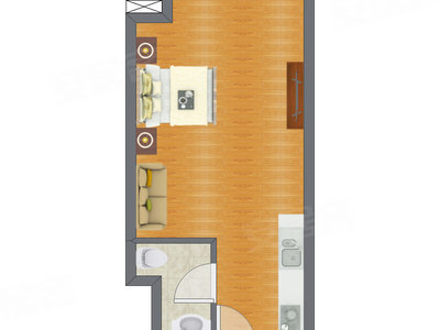 1室0厅 43.72平米