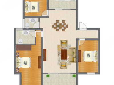 3室2厅 122.78平米