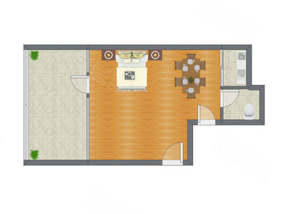 1室0厅 70.47平米户型图