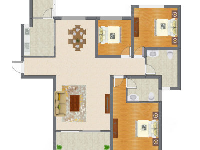3室2厅 152.01平米