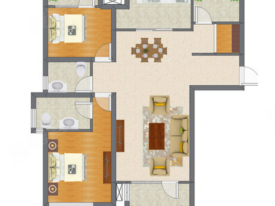 2室2厅 127.80平米
