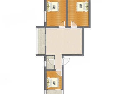 3室1厅 66.00平米户型图