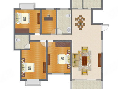 3室1厅 181.00平米