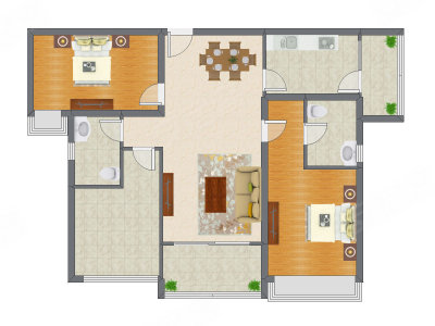 2室2厅 93.36平米