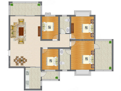 4室2厅 157.60平米