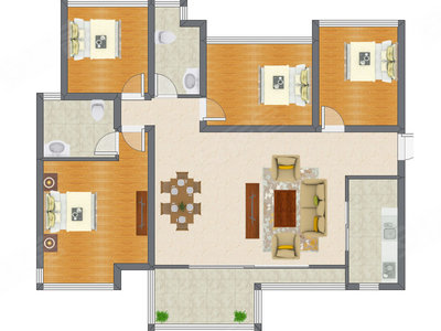 4室2厅 123.77平米